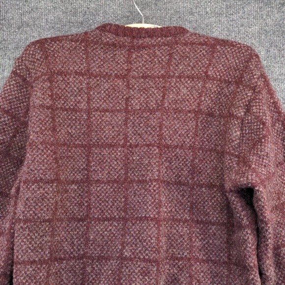 Knights Bridge Women's Pullover Knit Sweater Red Check Medium Crew Neck Vintage - Picture 7 of 12